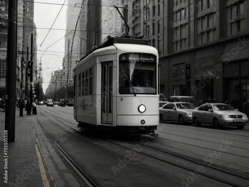 Traversing City Streets on Modern Trams