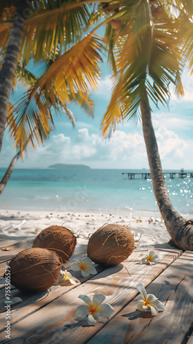 coconut palm tree on the beach