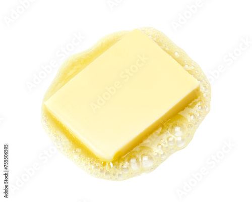 Butter melting isolated