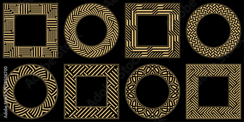 Set. Ornament. Venzel. Logo, template, labels and icons. Vector.