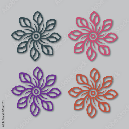 Nature flower logo premium vector design