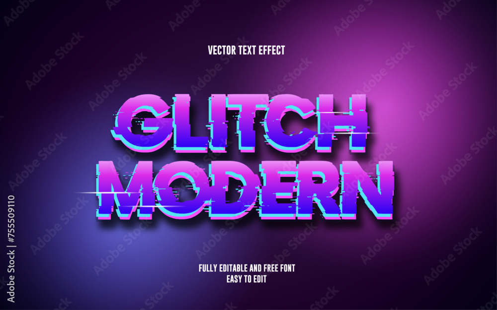 Glitch Modern Text Effect Easy To Edit