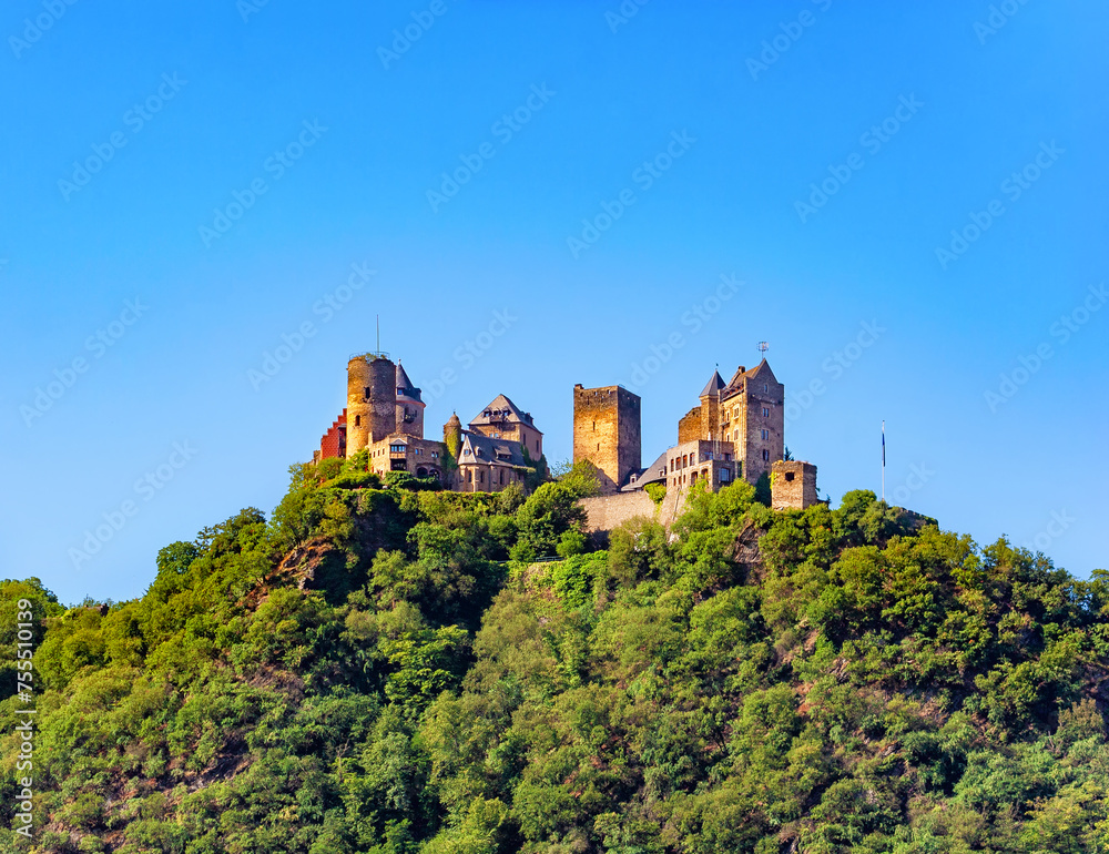 Castle Schonburg, Oberwesel, Rhineland-Palatinate, Germany, Europe.
