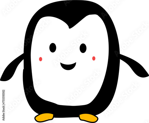 adorable white and black polka-dotted penguin vector 