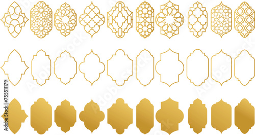 Moroccan Arabic frames. Vector vignettes bundle arabic style. Arabian pattern. Moroccan window