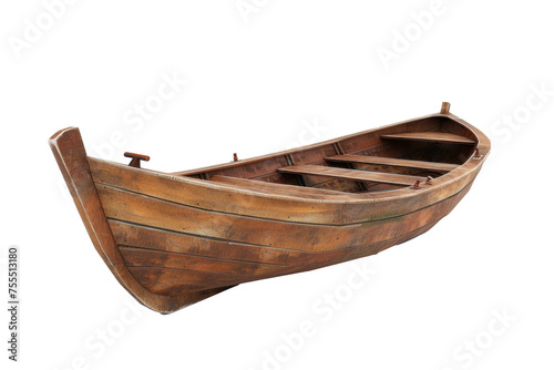 3D render asset of boat wooden older on transparency background PNG 