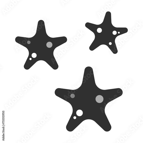 Sea starfish black icon vector illustration