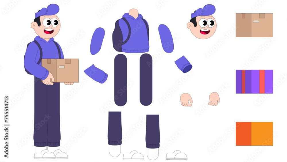 Young delivery boy character for rigging and animation.
Young delivery boy character for rigging and animation.