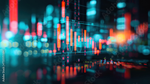 Stock market forex trading graph candlestick chart suitable financial investment concept