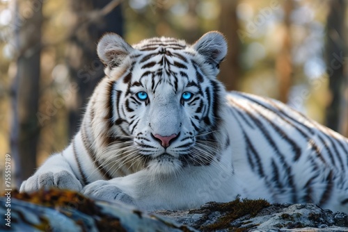 White tiger with blue eyes