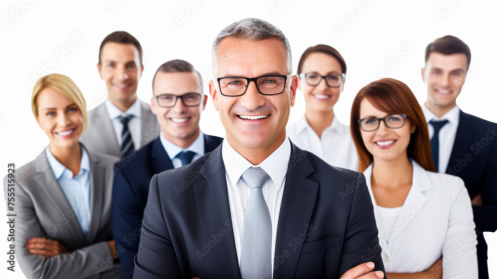Smiling team of business people on a white background Smiling team of business people on a white background