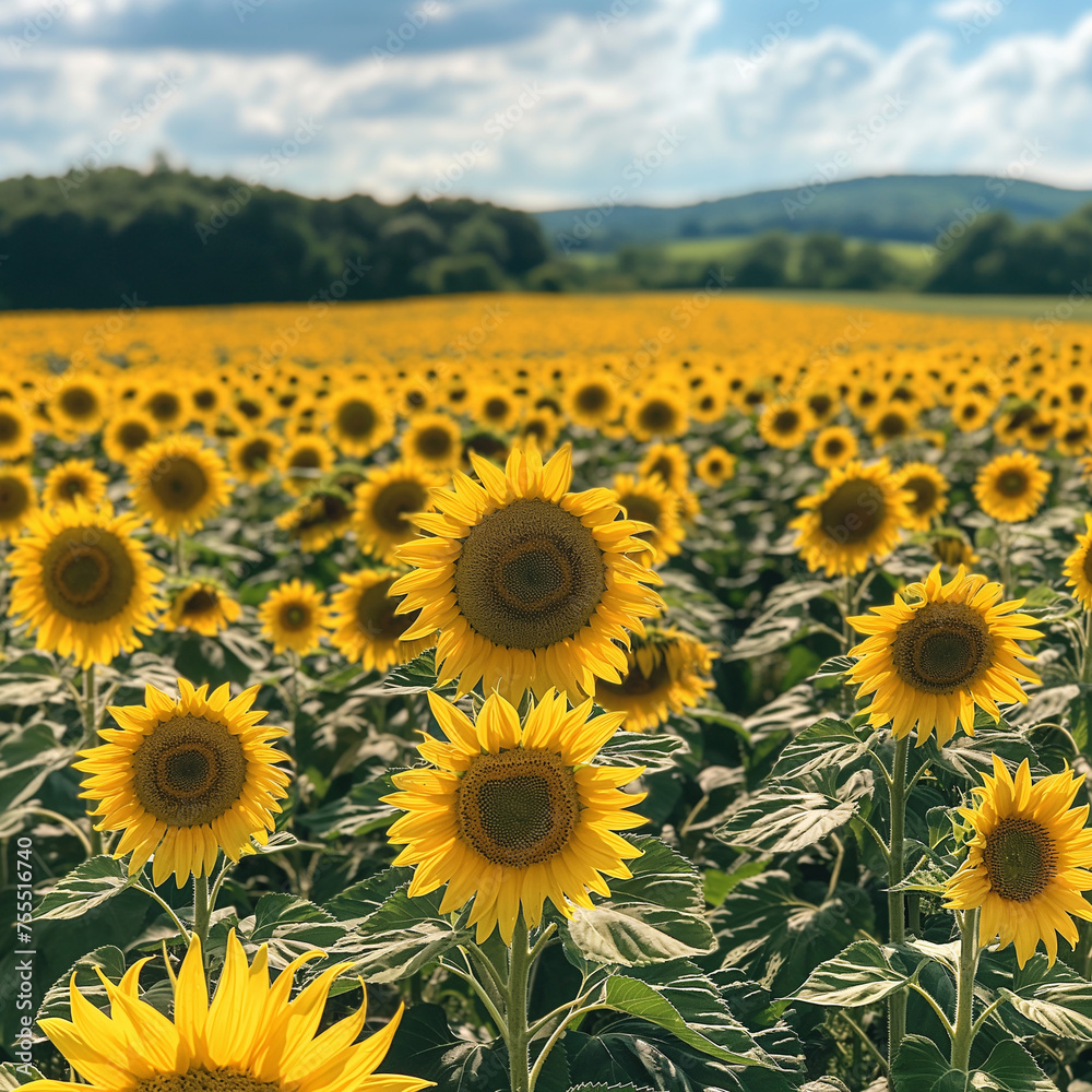 Fototapeta premium field of sunflowers