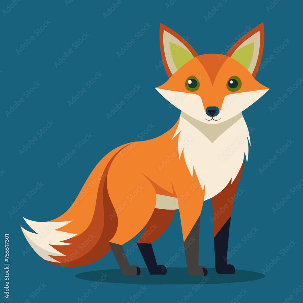 Obraz premium Fox, vixen, vulpine, polar fox, blue fox, dodger, pet, vector, illustration, draw, cartoon, pretty, cute 