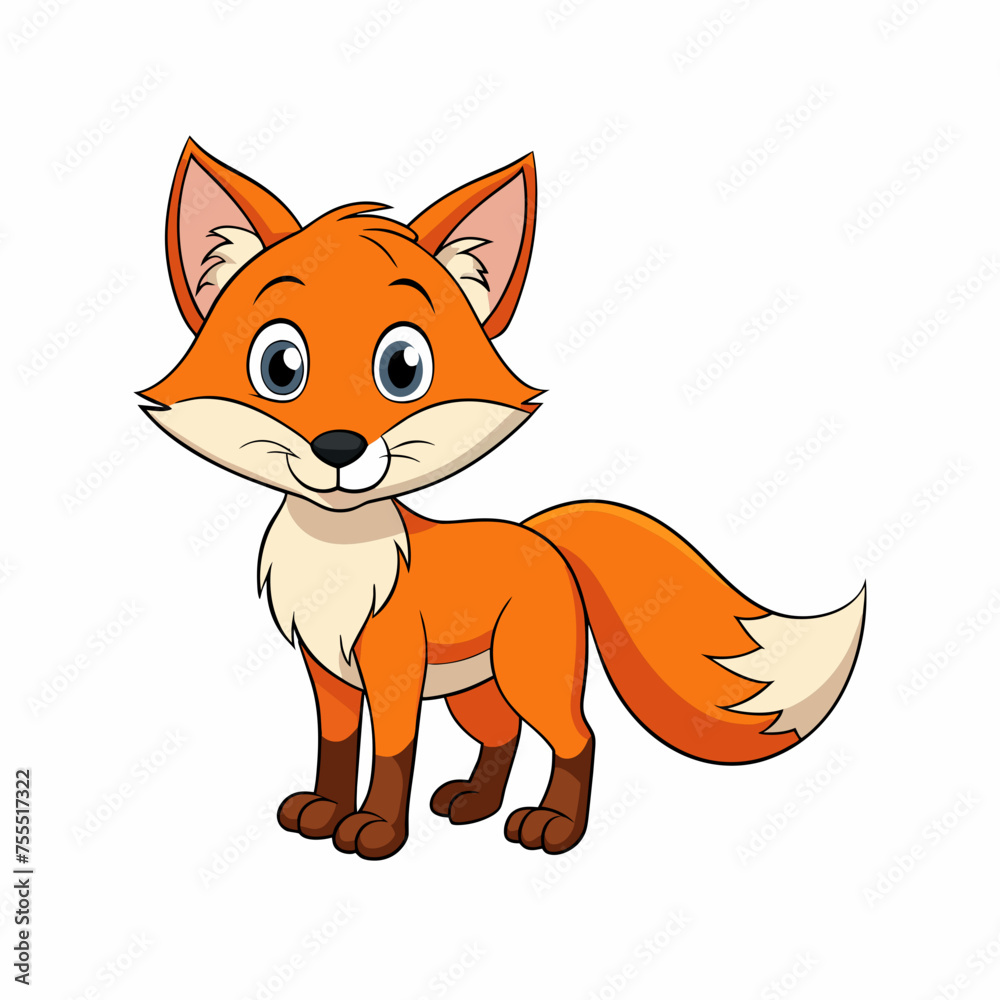 Obraz premium Fox, vixen, vulpine, polar fox, blue fox, dodger, pet, vector, illustration, draw, cartoon, pretty, cute 