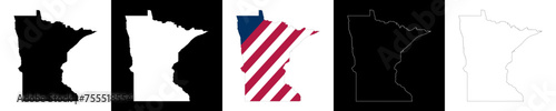Minnesota state outline map set