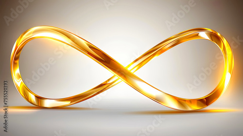 A golden infinite symbol displayed on a plain white background