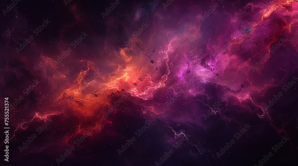 Naklejka premium A vibrant space featuring an array of stars and clouds in a cosmic setting