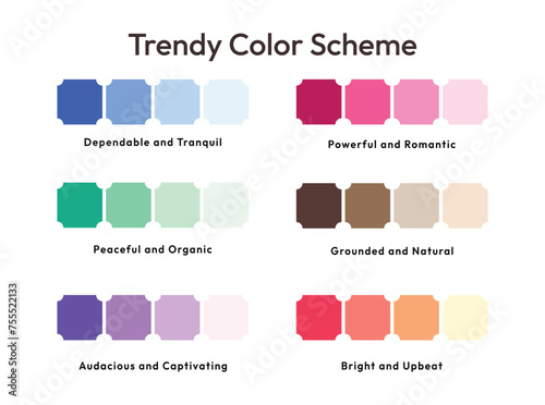 Trendy color scheme vector illustration,

