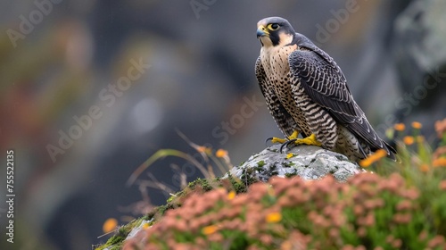 a bird sitting on a rock © Ion