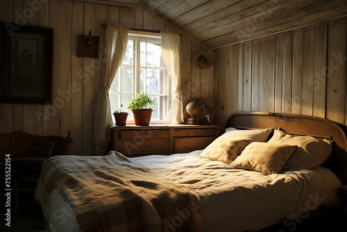 simple bedroom in the village photo