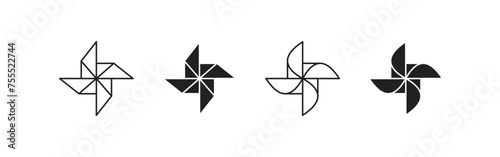 Paper pinwheel icon set. Vector EPS 10
