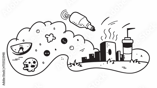 illustration of pollution from factory
