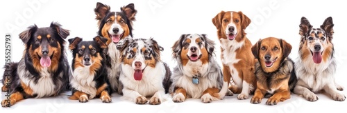 Cohort of Canines: A Cheerful Assembly of Australian Shepherd and Friends - Generative AI © Gelpi