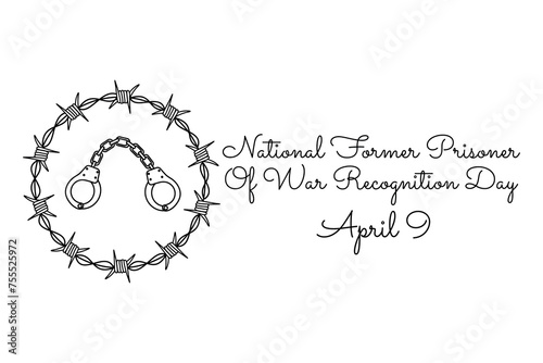 line art of National Former Prisoner Of War Recognition Day good for National Former Prisoner Of War Recognition Day celebrate. line art. illustration.
