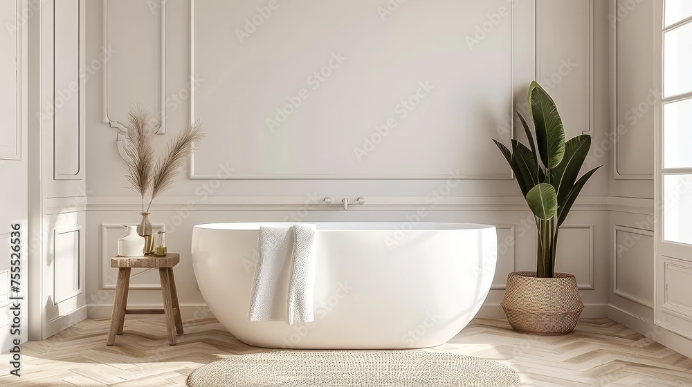 White marble sink featuring prominent black veining, accompanied by a black soap dispenser, and a tall mirror complemented by silver towel racks on the right