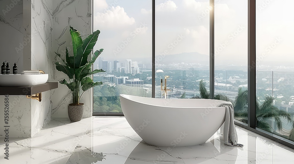 White marble sink featuring prominent black veining, accompanied by a black soap dispenser, and a tall mirror complemented by silver towel racks on the right White marble sink featuring prominent black veining, accompanied by a black soap dispenser, and a tall mirror complemented by silver towel racks on the right