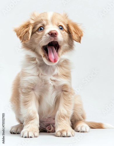 Joyous Golden Retriever Puppy with a Contagious Smile - Generative AI
