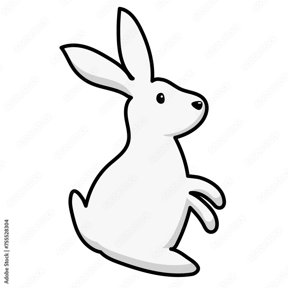 Obraz premium White rabbit. Easter doodles color hand drawn