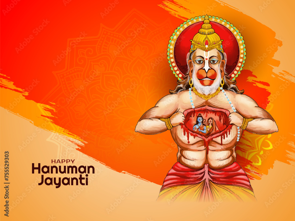 Happy Hanuman jayanti hindu festival background design