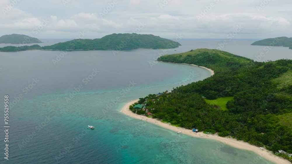 Tropical landscape of Islands with white sandy beaches in Romblon, Philippines. Tropical landscape of Islands with white sandy beaches in Romblon, Philippines.