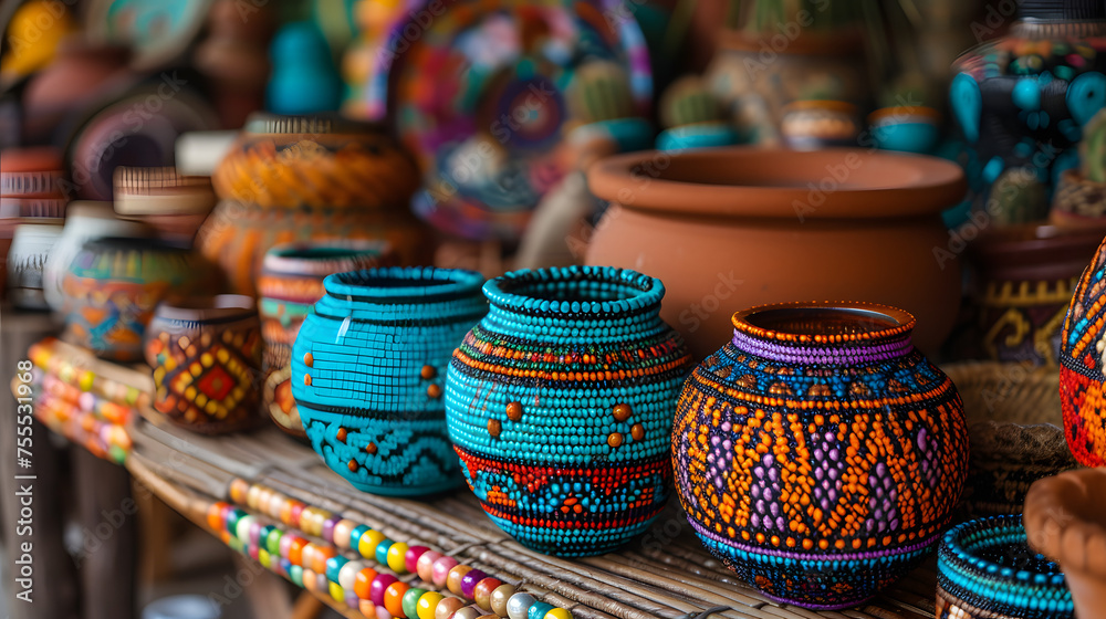 Artisan crafts and handmade goods on sale background Artisan crafts and handmade goods on sale background