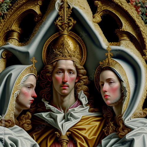 Holy Saint, Oil Painting photo