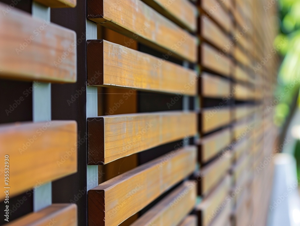 wooden fence in a sunny day, suburban development wooden fence in a sunny day, suburban development