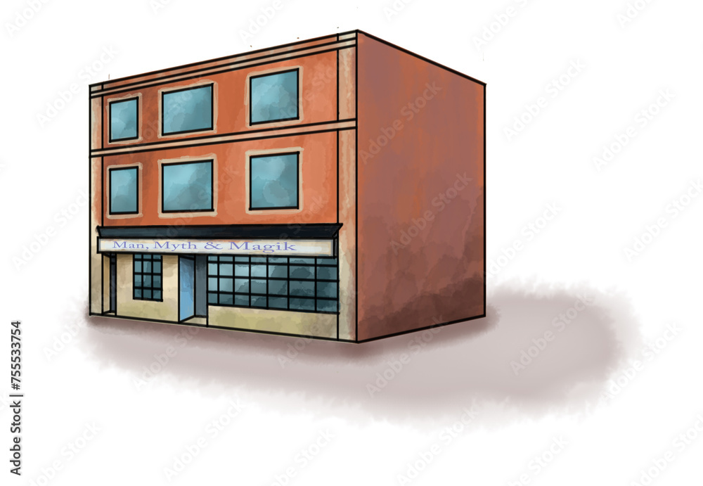 Old building illustration Old building illustration