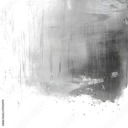 Silver gradient with scratch marks and grunge texture isolated on a transparent background