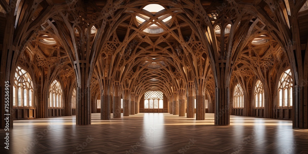 wooden hall and center architecture