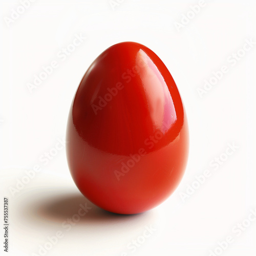 lone red Easter egg on white,Solitary Splendor: A Red Easter Egg on White