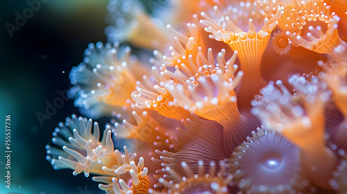 Macro shots highlighting the details of individual coral polyps background