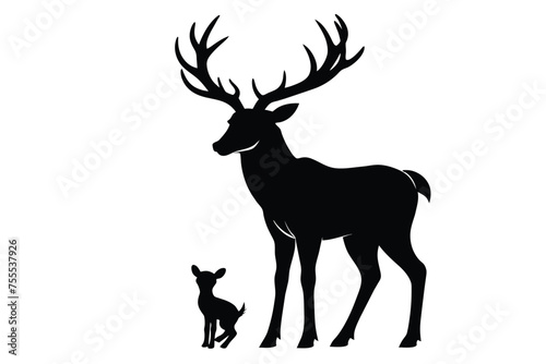 create-a-silhouette-image-deer-and-cute-baby.eps