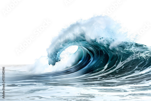 Powerful Ocean Wave Cresting - Marine Elegance in Motion - Isolated on White Transparent Background 