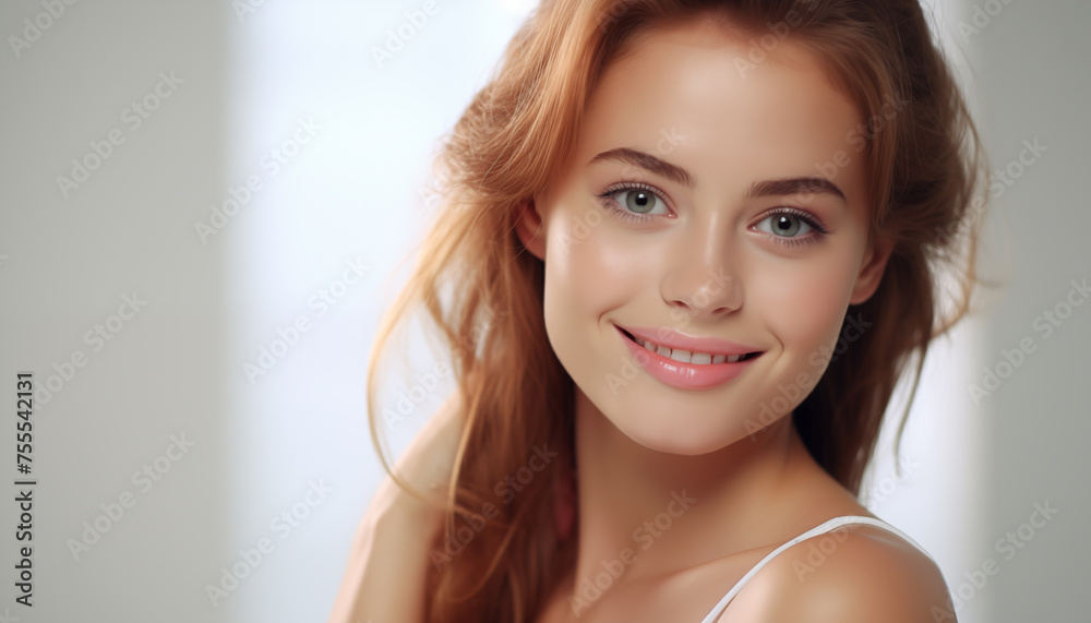 beautiful young smiling woman on a white background. beautiful young smiling woman on a white background.