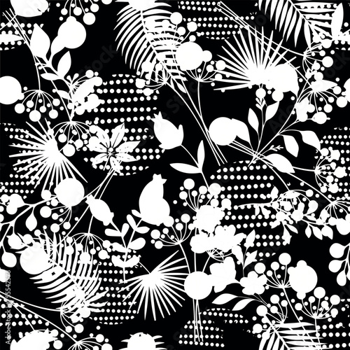 Seamless abstract tropical pattern. Vector Illustration.