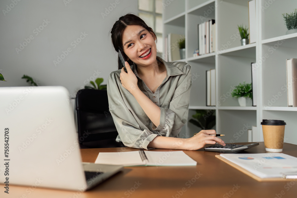 Business woman talking on mobile with client, business partner for business meeting Business woman talking on mobile with client, business partner for business meeting