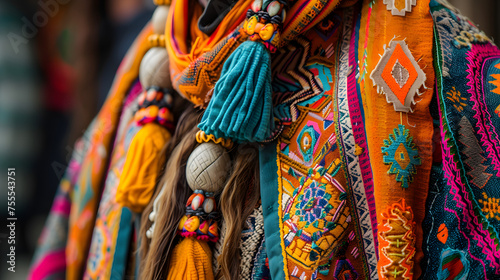 Traditional clothing and accessories of nomadic cultures background © SS Digital