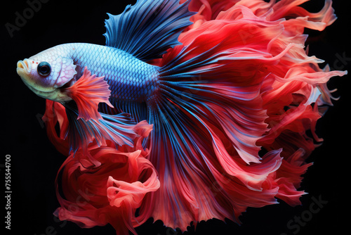 Colorful siamese fighting betta fish in a captivating underwater scene