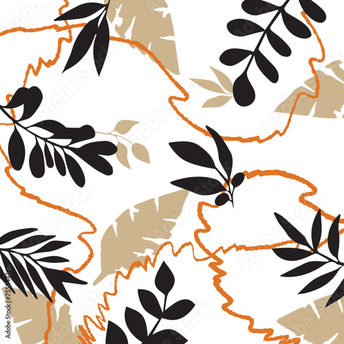 Abstract tropical pattern. Vector Illustration.